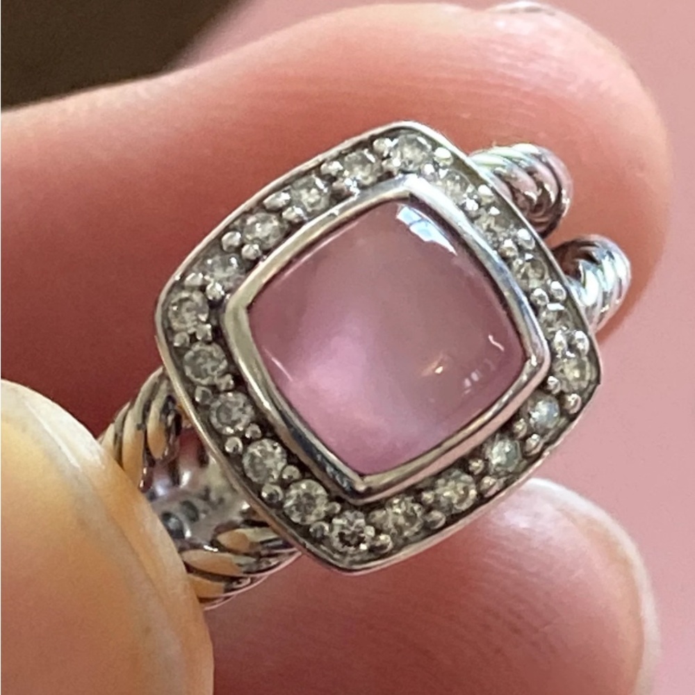 David Yurman Petite Albion Ring Pink Mother Pearl size 6